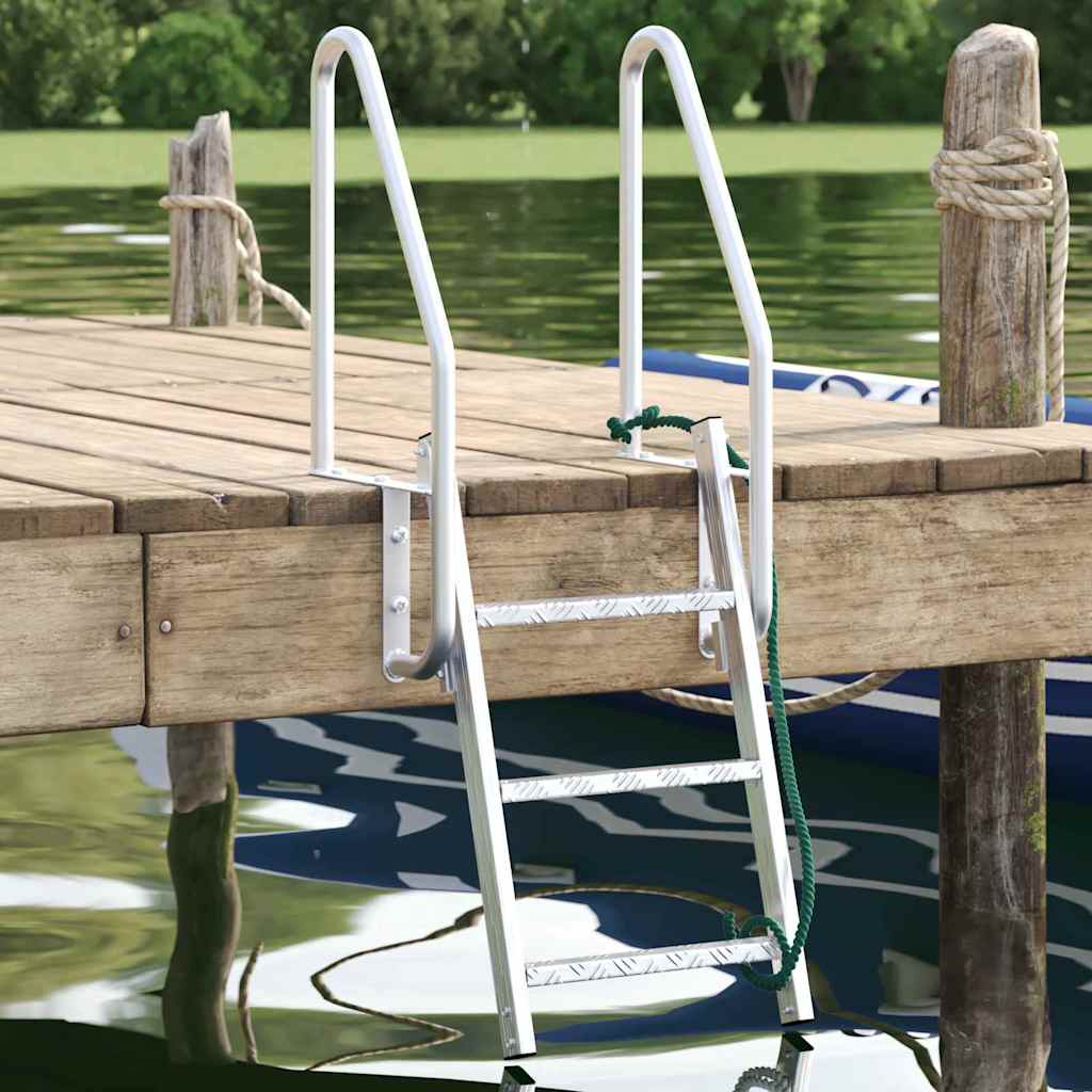 HIPARK 3-Step Dock Ladder 58x77x144 cm Aluminium - Silver - Design Hut