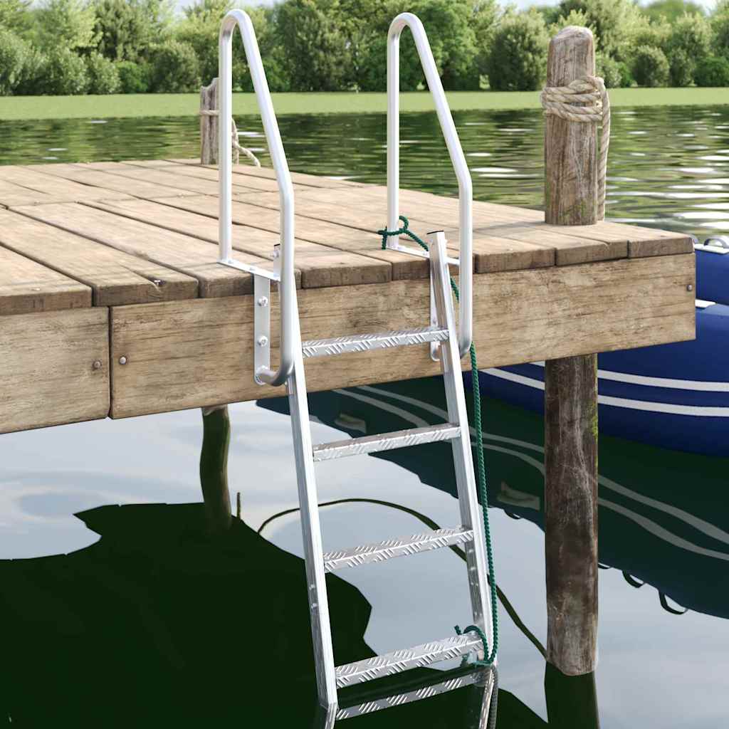 HIPARK 4-Step Dock Ladder 58x77x166 cm Aluminium - Silver - Design Hut