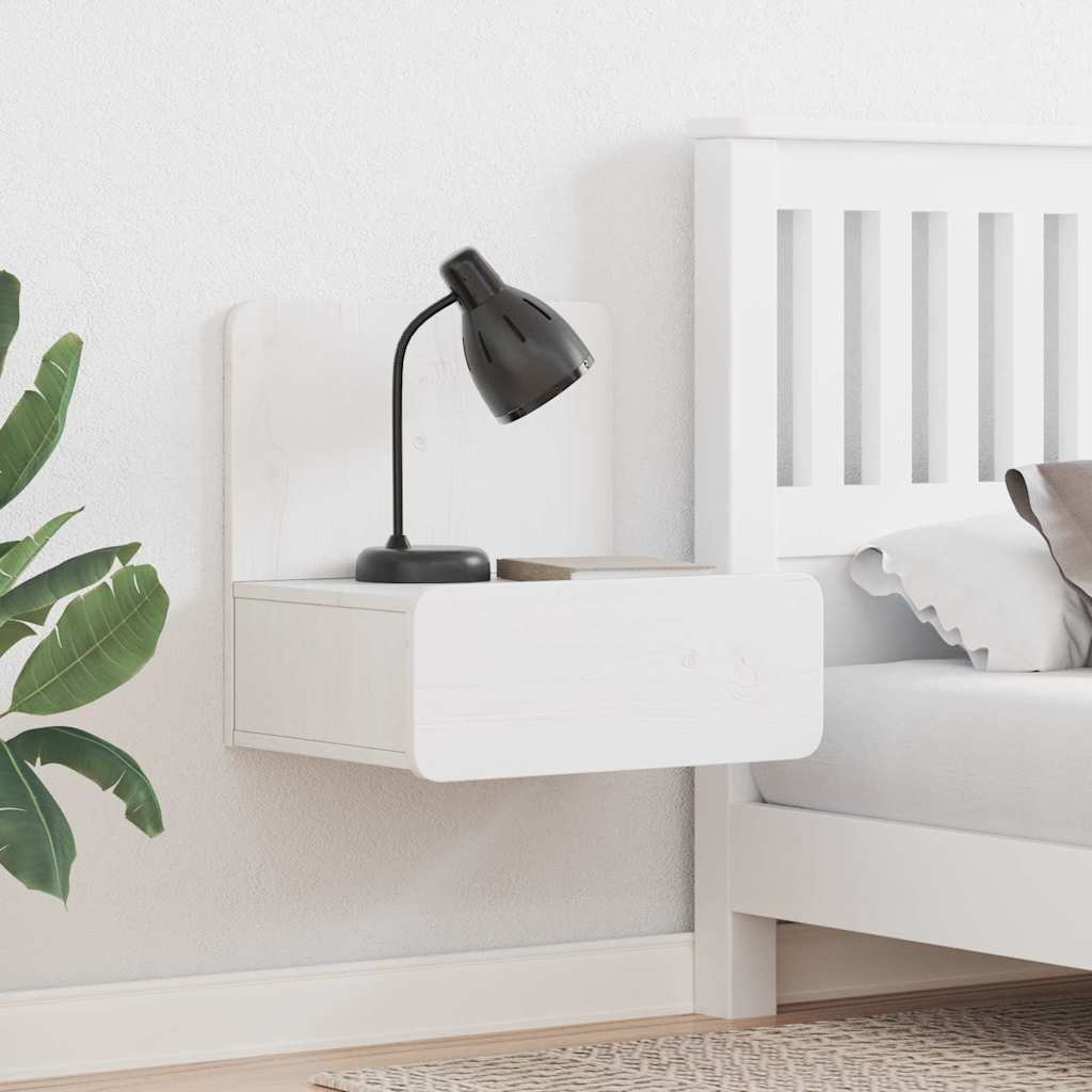 Bedside Table White 44 x 32.5 x 40 cm Solid pine wood - Sid & Sam