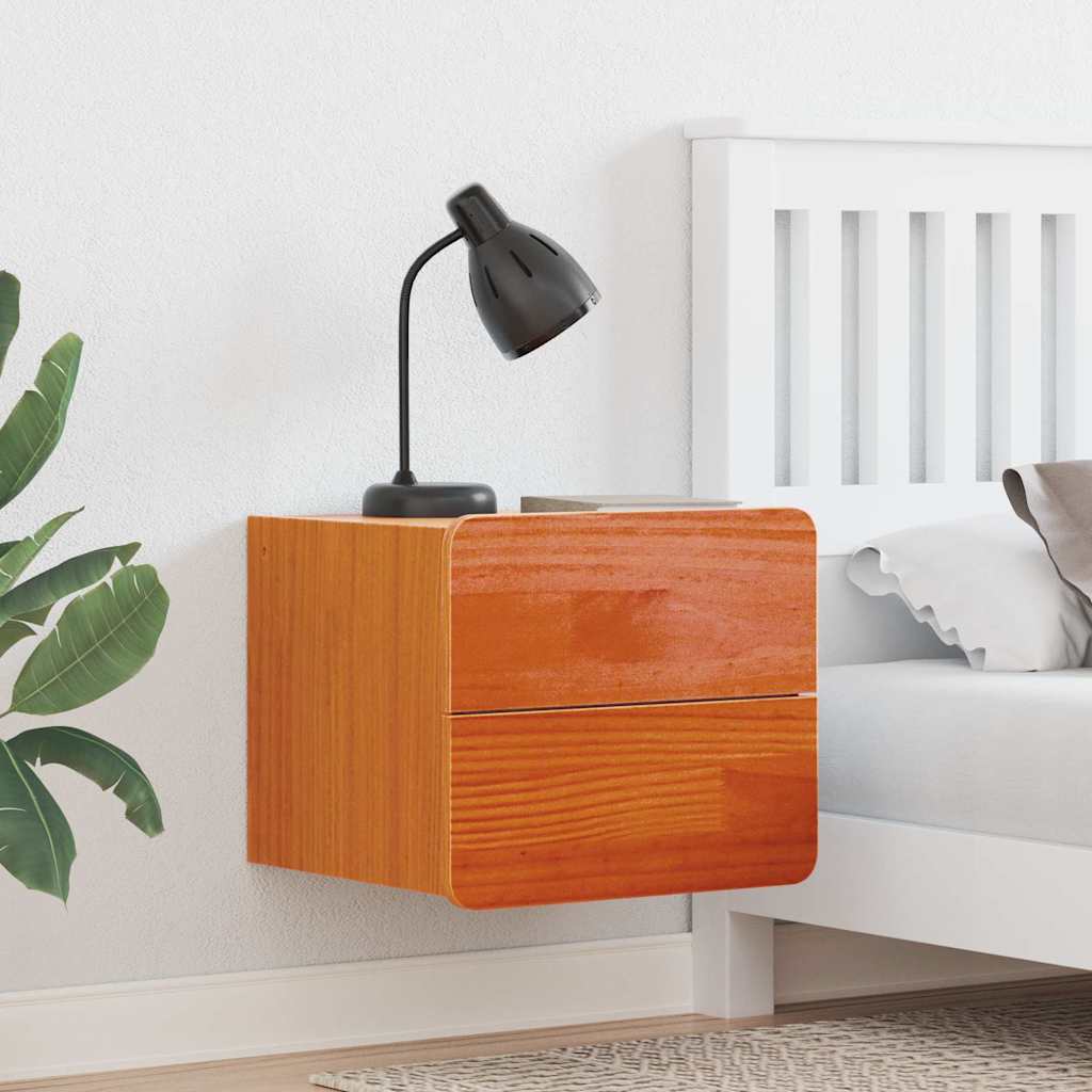 Bedside Table 2 Pieces Brown 39 x 34 x 33 cm Solid pinewood - Decor Base