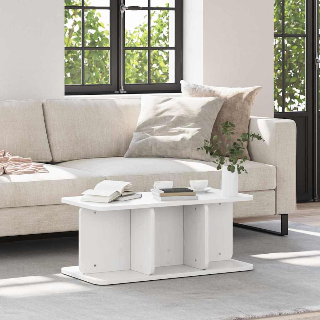 Coffee Table White 80 x 39.5 x 33.5 cm Solid pine wood - Merkel Designers