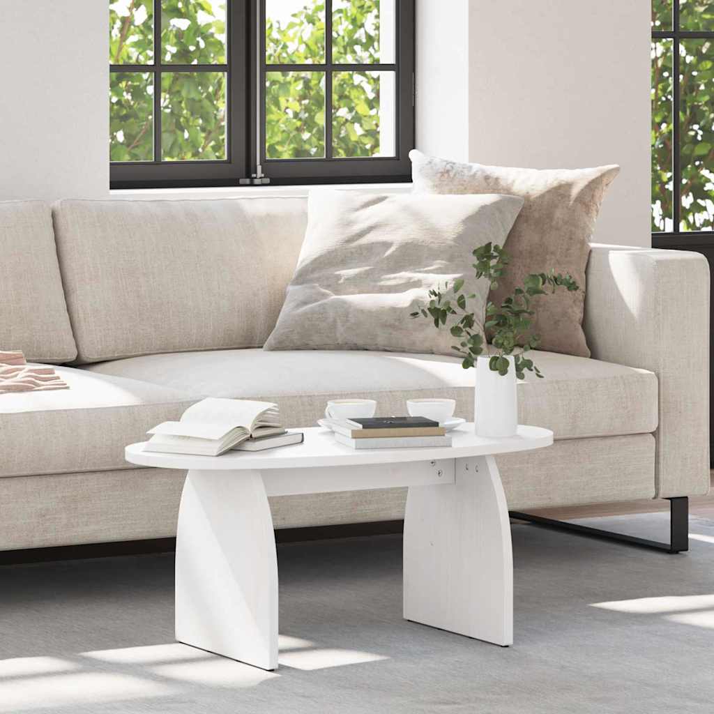 Coffee Table White 80 x 40 x 35 cm Solid pine wood - Merkel Designers