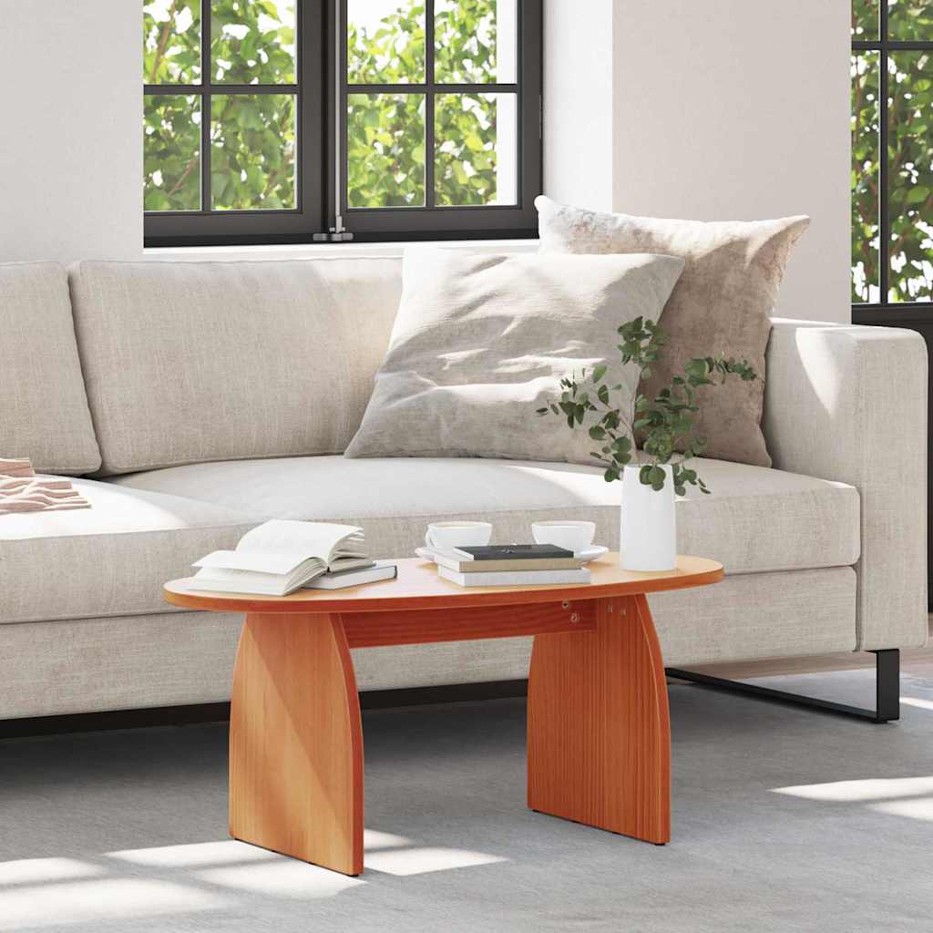 Coffee Table Wax brown 80 x 40 x 35 cm Solid pine wood - Merkel Designers