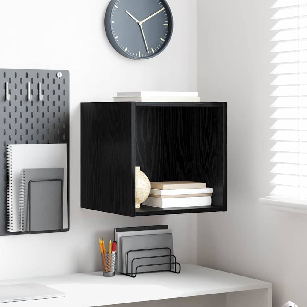 Wall Cabinet Black oak 37 x 37 x 37 cm Engineered wood - Discount Dealers