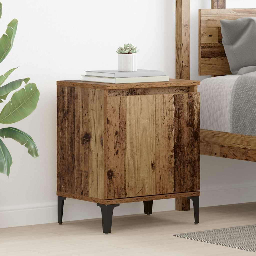 Old Wood Nightstand Old wood Solid wood, metal 40 x 30 x 50 cm - Charlotte Dunes