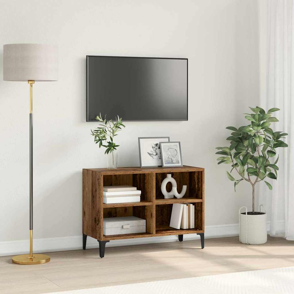 Rustic Entertainment Unit Old Wood Particle board Medium Storage - R and M Furniture