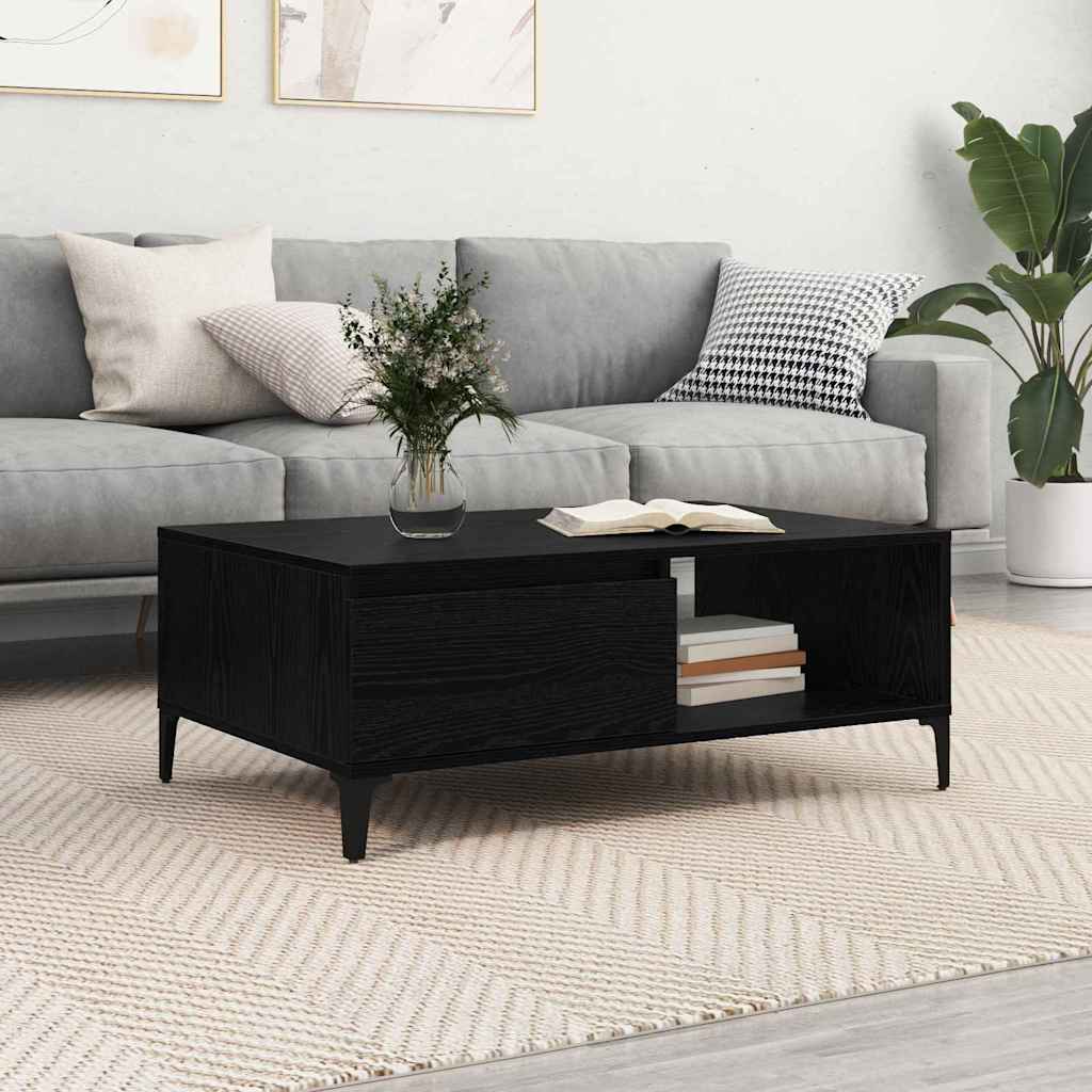 Coffee Table Black oak 90 x 60 x 35 cm Engineered wood - Merlin Deals