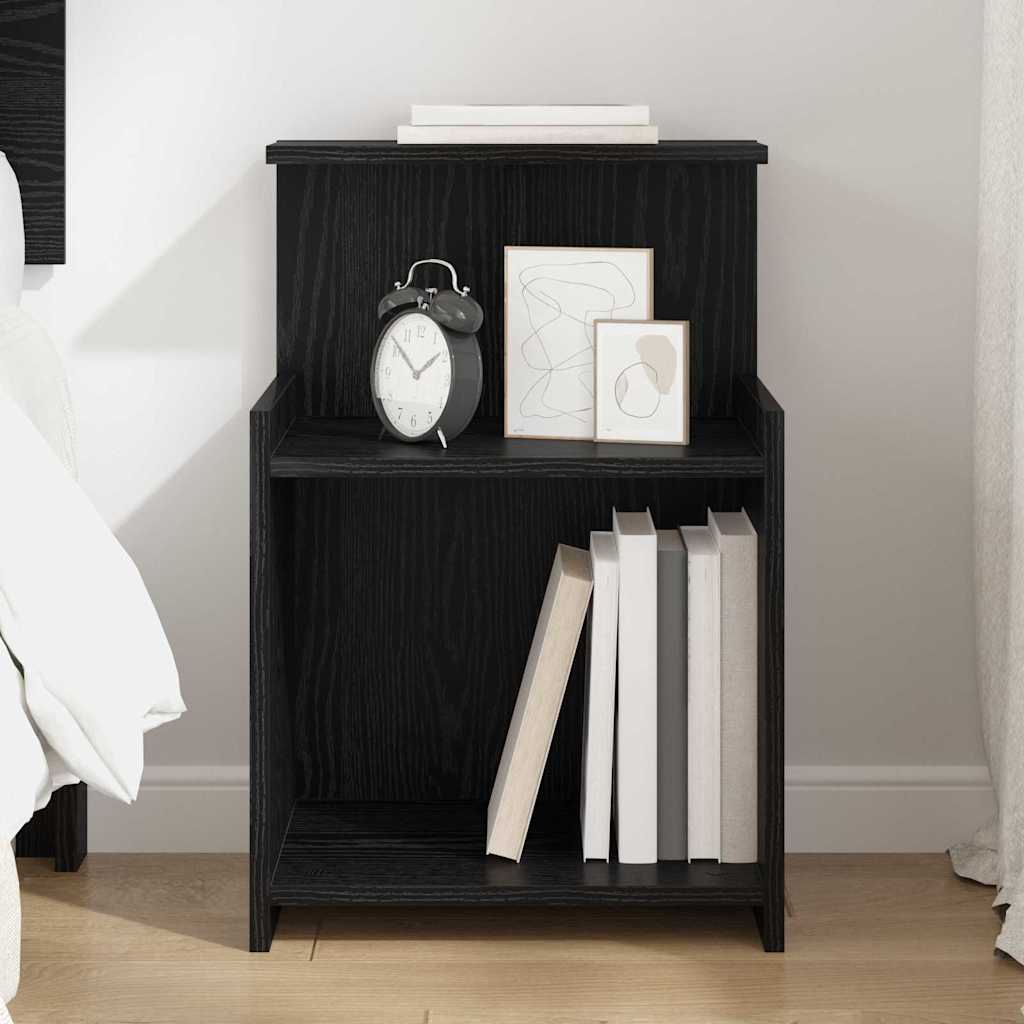 Bedside Cabinet in Black Oak - 40 x 35 x 60 cm - Engineered Wood - Charlotte Dunes