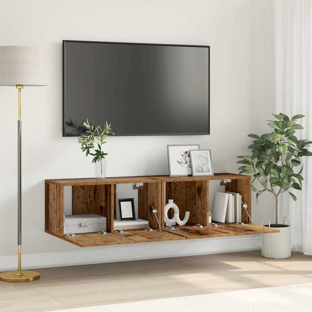 TV Cabinet Set Old Wood Solid Reclaim wood Medium TV Cabinet - Sid & Sam