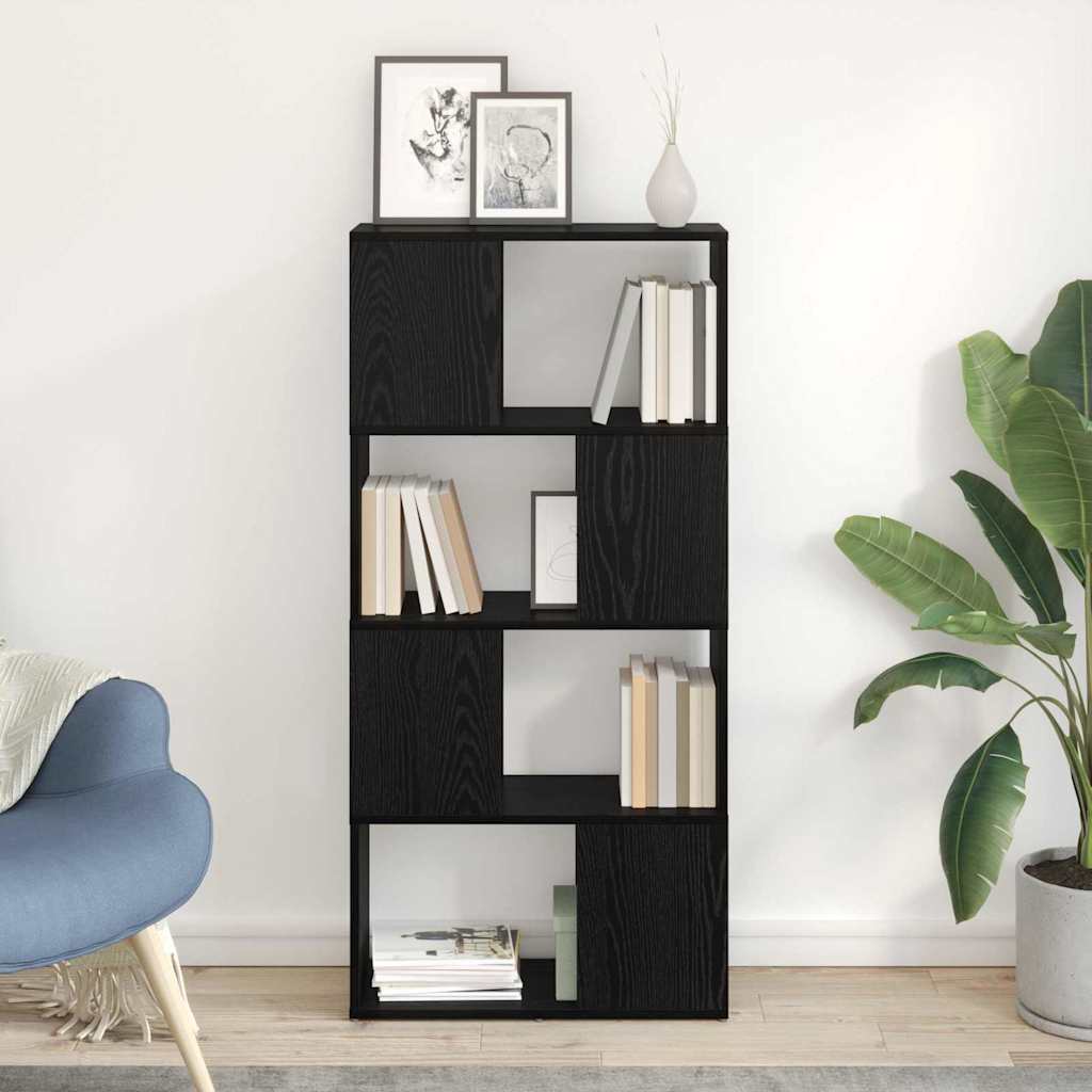 Bookshelf Black oak Engineered wood 60 x 24 x 124 cm - Design Hut