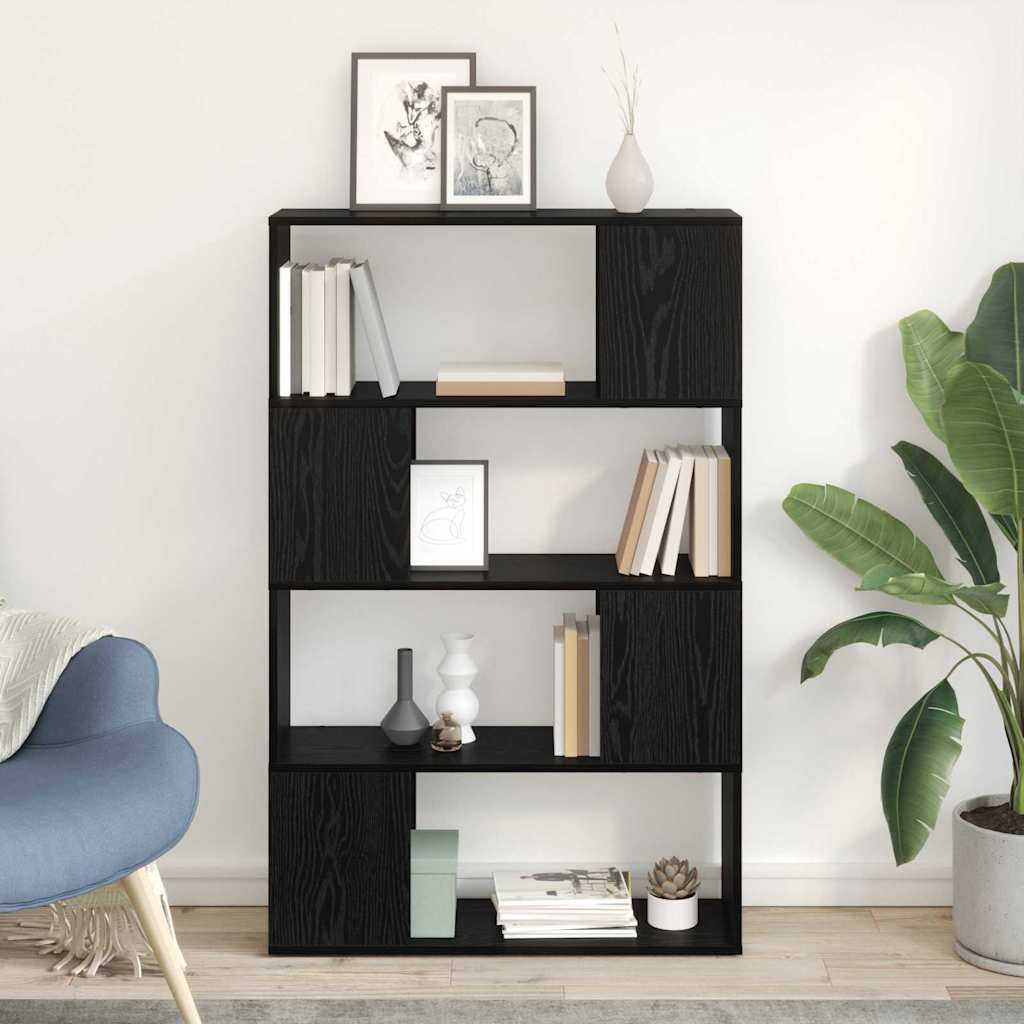 Entertainment Centre Black oak Engineered wood 80 x 24 x 124 cm - R and M Furniture