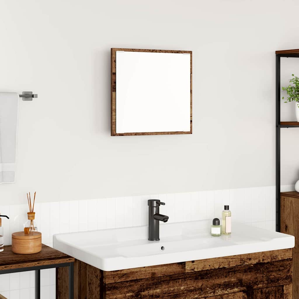 LED Bathroom Mirror Old Wood 40x8.5x37 cm Engineered Wood - Direct Imports