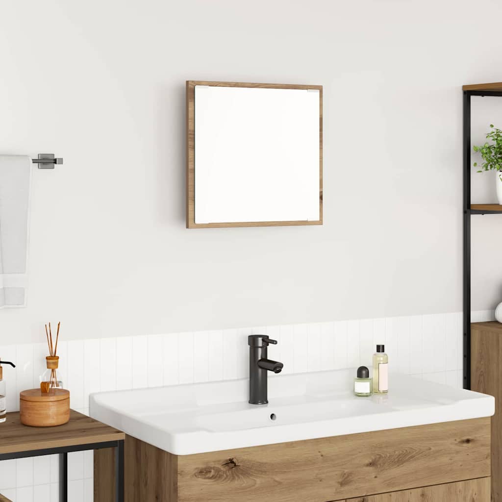 LED Bathroom Mirror Artisan Oak 40x8.5x37 cm Engineered Wood - Discount Dealers