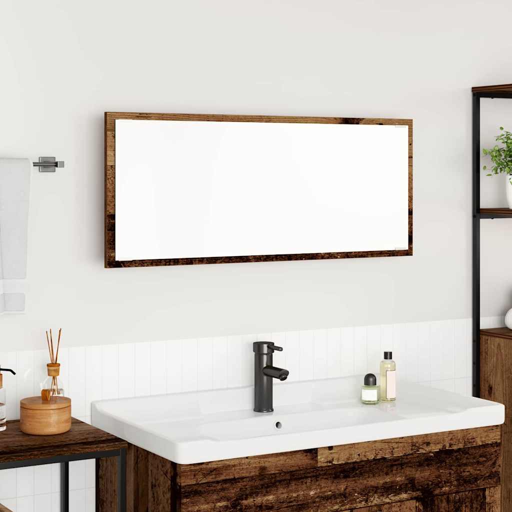 Bathroom Mirror Old wood Engineered wood, Glass 90 x 8.5 x 37 cm - All Things Good