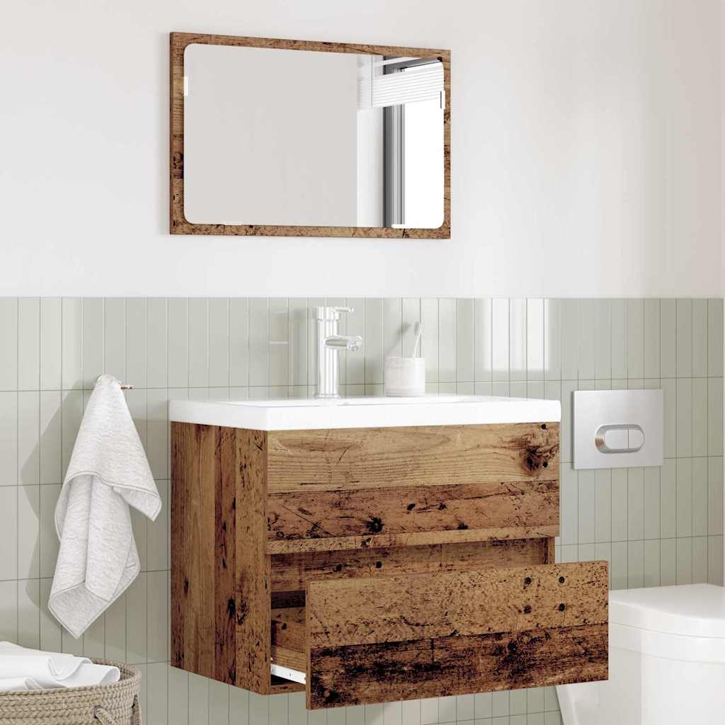 2 Piece Bathroom Furniture Set Old Wood Engineered Wood - Millennium Furniture