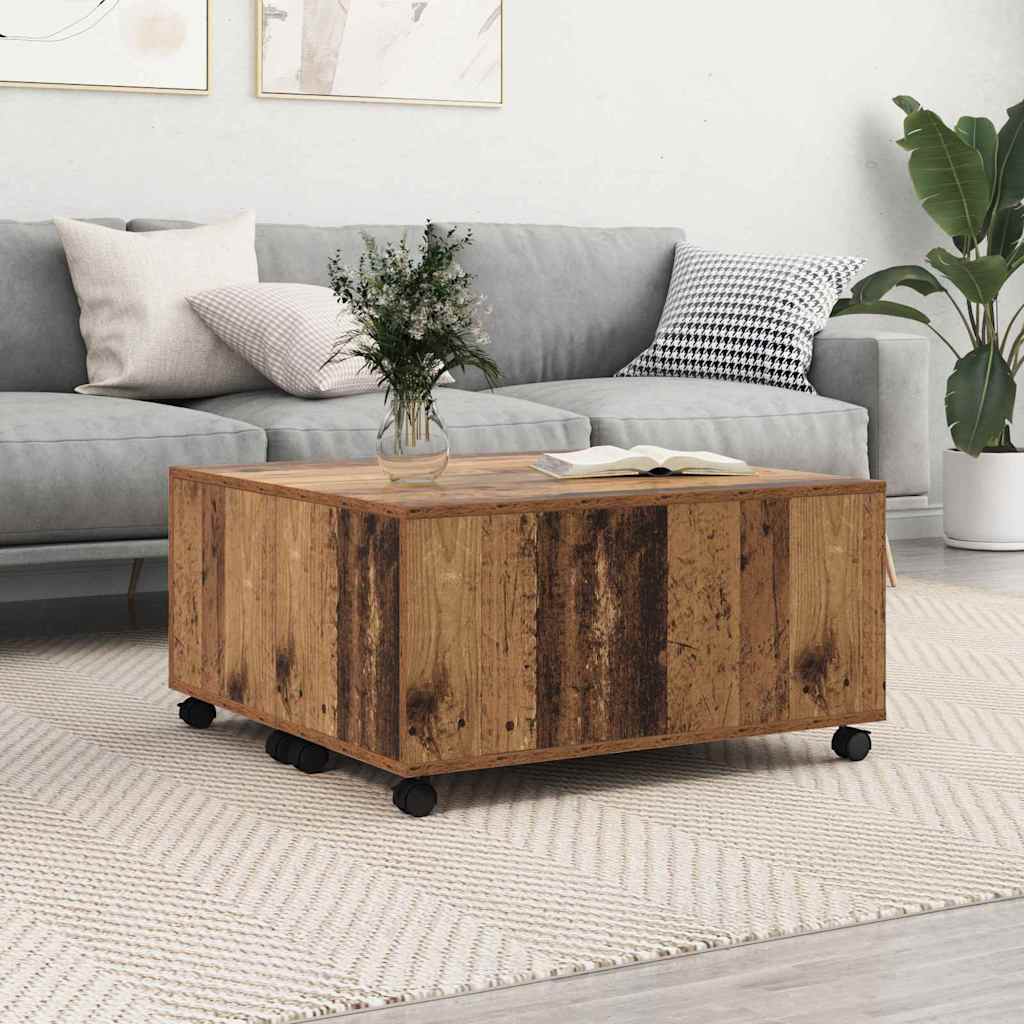 Coffee Table Old wood 75 x 75 x 38 cm Engineered wood - Direct Imports