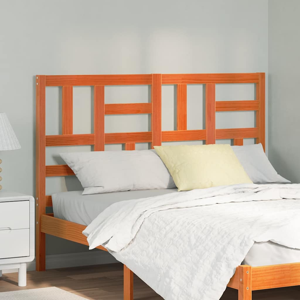 Bed Headboard Wax brown 145.5 x 4 x 104 cm Solid pine wood - Brittle & Co