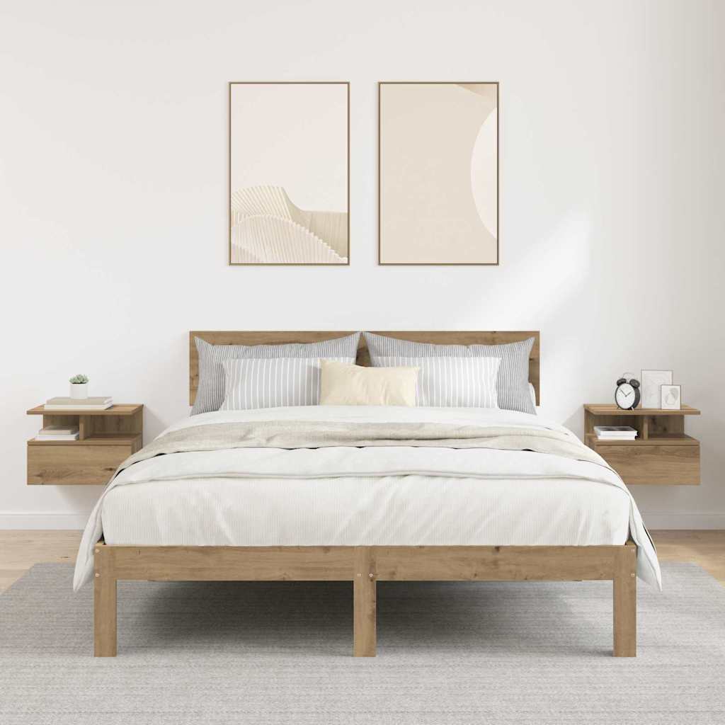 Floating Nightstands 2 pcs Artisan Oak 40x31x27 cm Engineered Wood - Style and Chic
