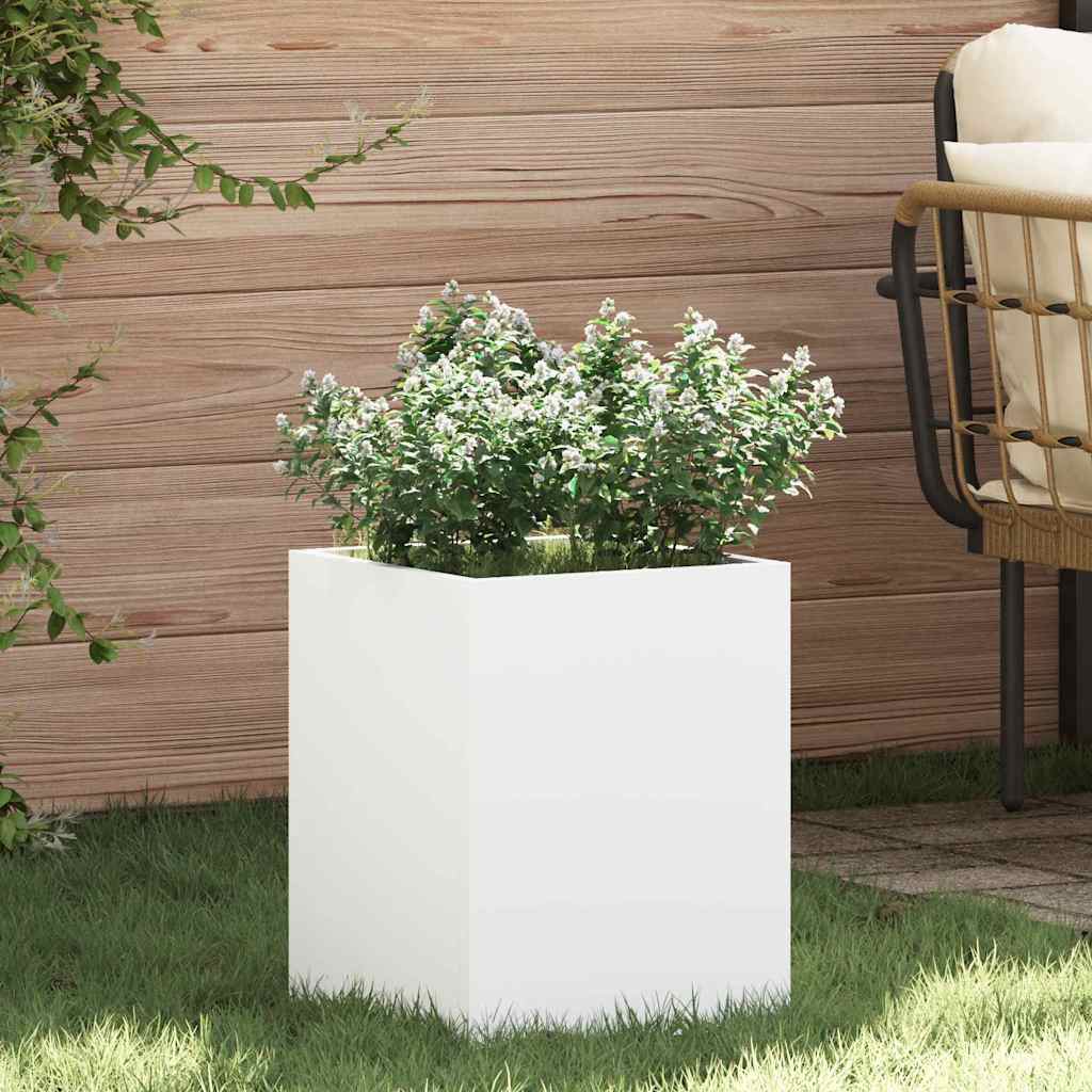 Garden Planter White 32 x 32 x 40 cm Cold-rolled steel - Sid & Sam