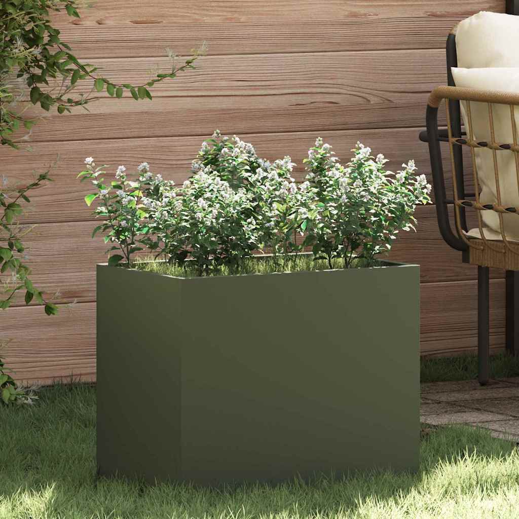 Garden Planter Olive green 50 x 32 x 40 cm Cold-rolled steel - Casper Homes