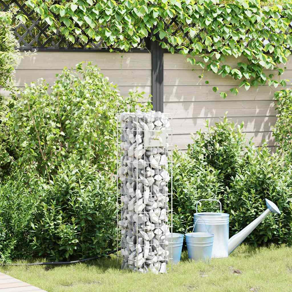 PRBURY Gabion Faucet 25x25x100 cm Stainless Steel - Silver - Design Hut