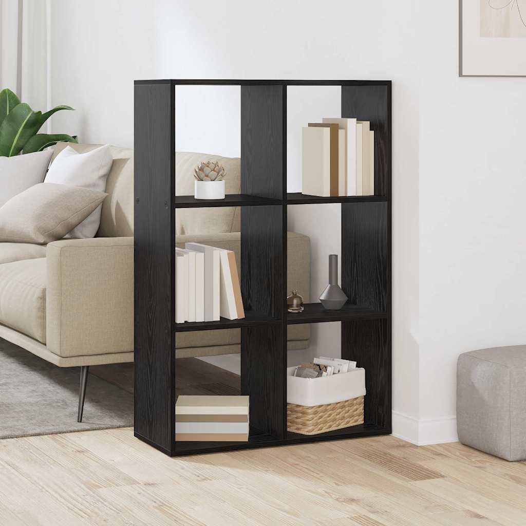 Book Cabinet Black oak 69.5 x 29 x 103.5 cm Engineered wood - Design Hut