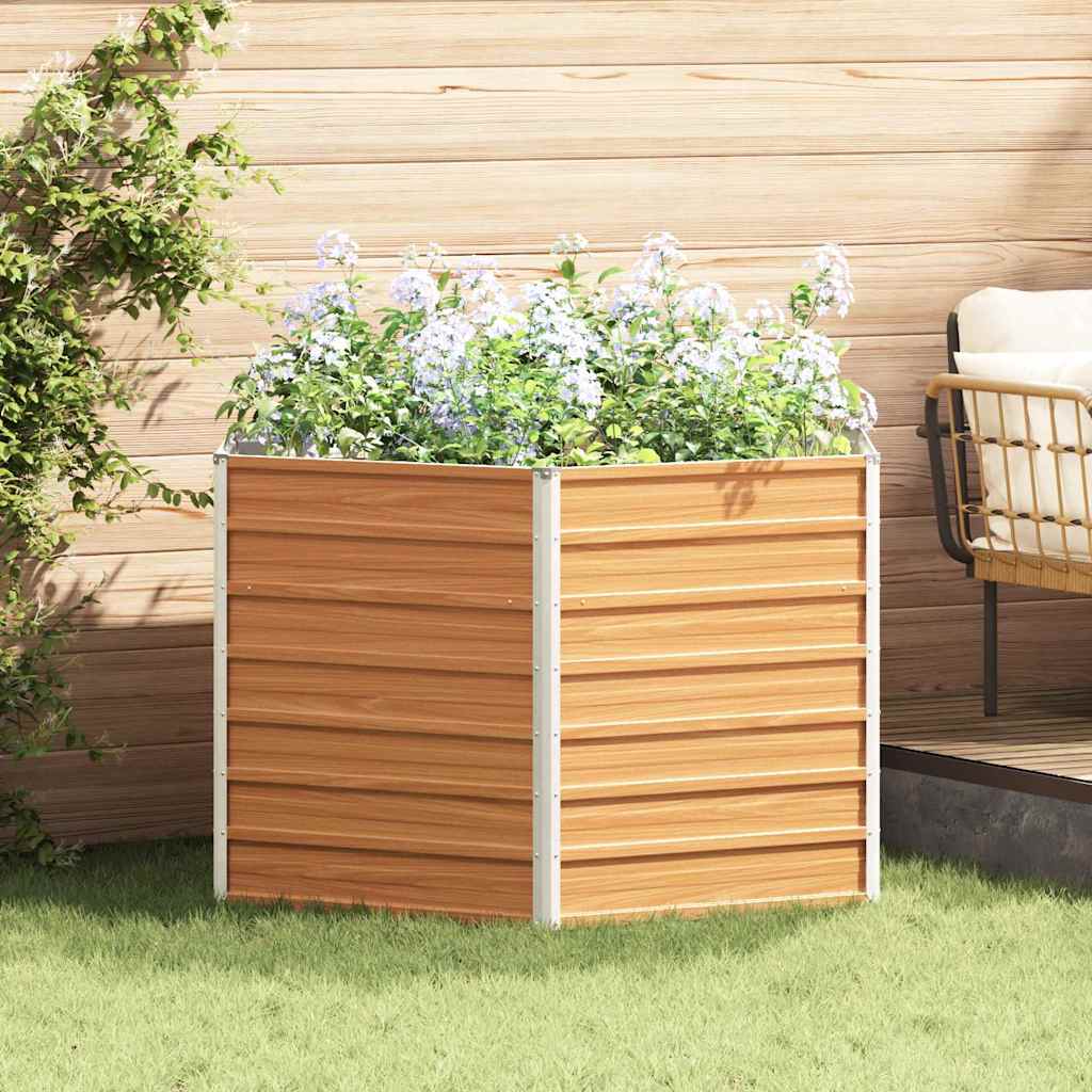OLHCOVE Raised Garden Bed Light 129x129x77 cm - Brown - Design Hut