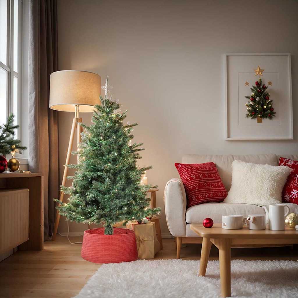ChristmasTreeSkirt Red Dia 65 x 23 cm Plastic - The Home Maker
