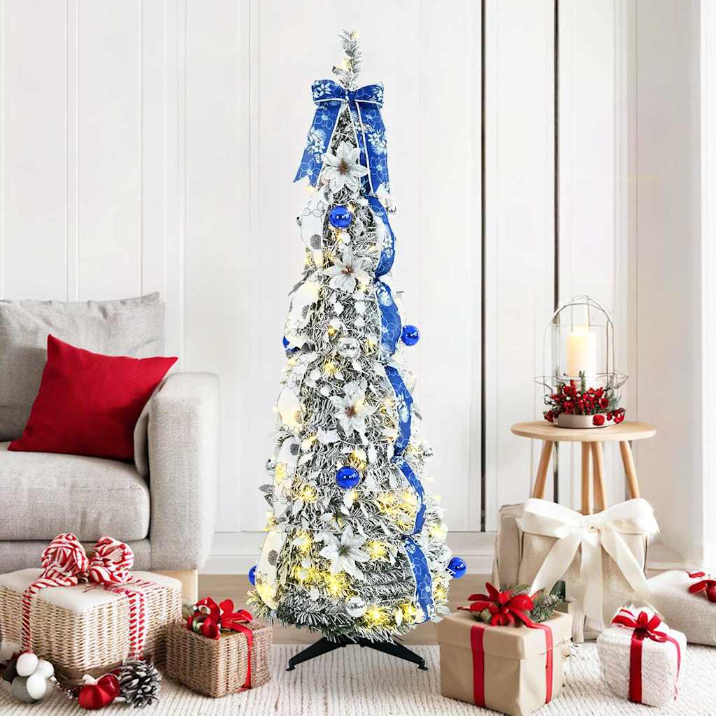 KRISEN Artificial Christmas Tree with 100 LEDs Green 150 cm PVC - The Home Maker