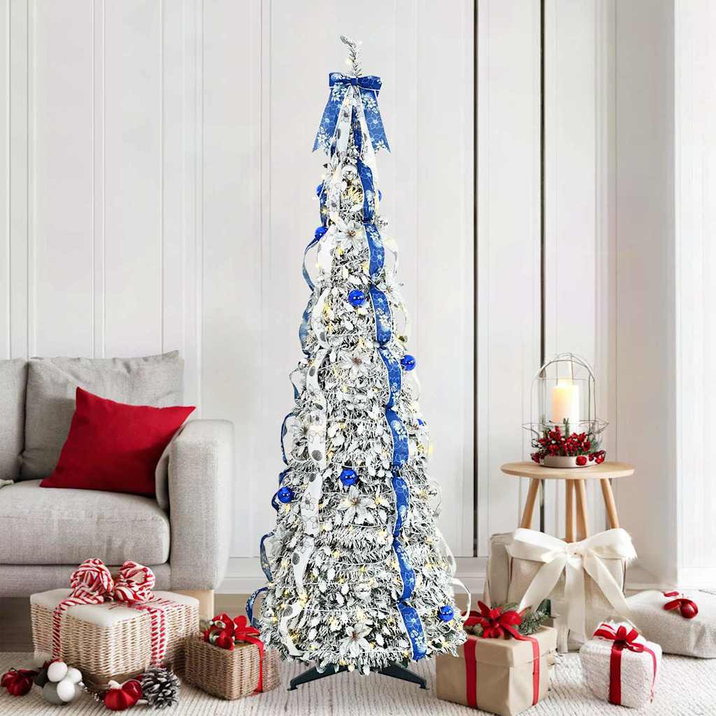 KRISEN Artificial Christmas Tree with 150 LEDs Green 180 cm PVC - Tyrell & Tyrell
