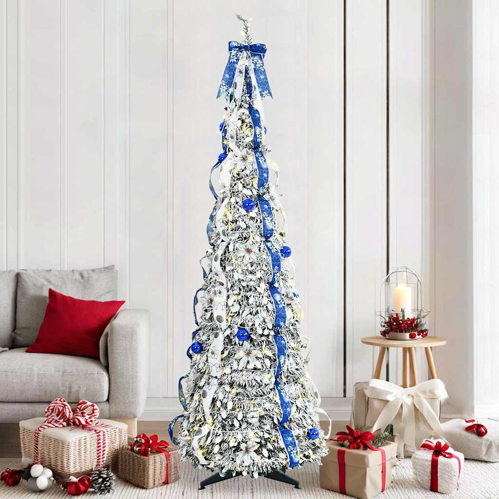 KRISEN Artificial Christmas Tree with 200 LEDs Green 210 cm PVC - Unbeatable Bargains