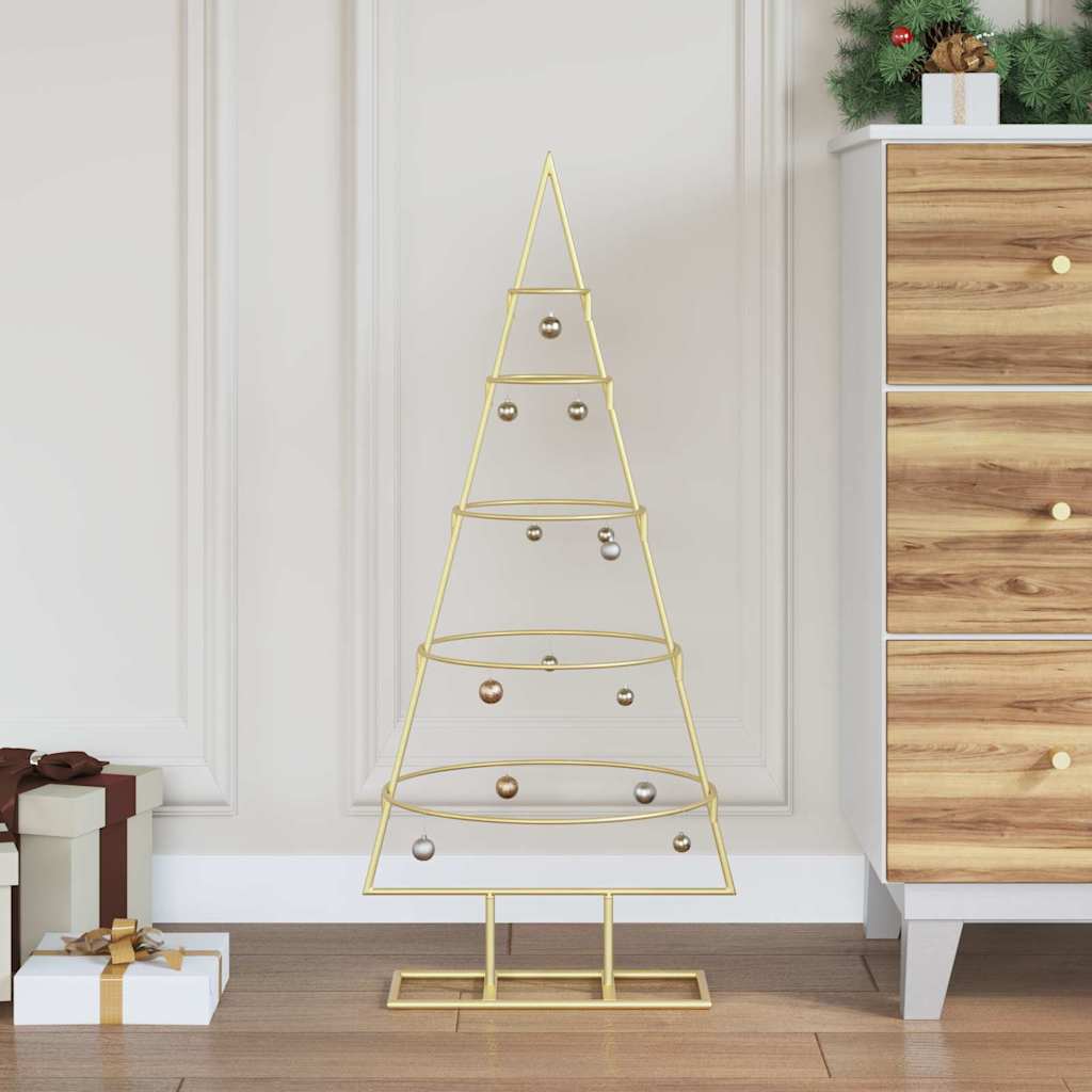 FLIXNOR Metal Christmas Tree with Stand Gold 90 cm Powder-coated steel - Direct Imports