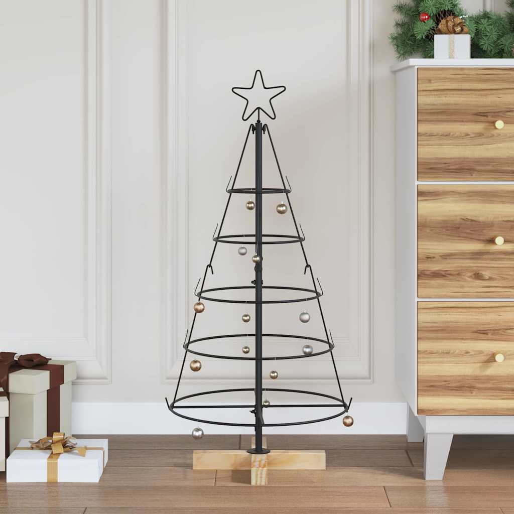 FLIXNOR Christmas Cone Tree with Stand Black 90 cm Steel - Sid & Sam