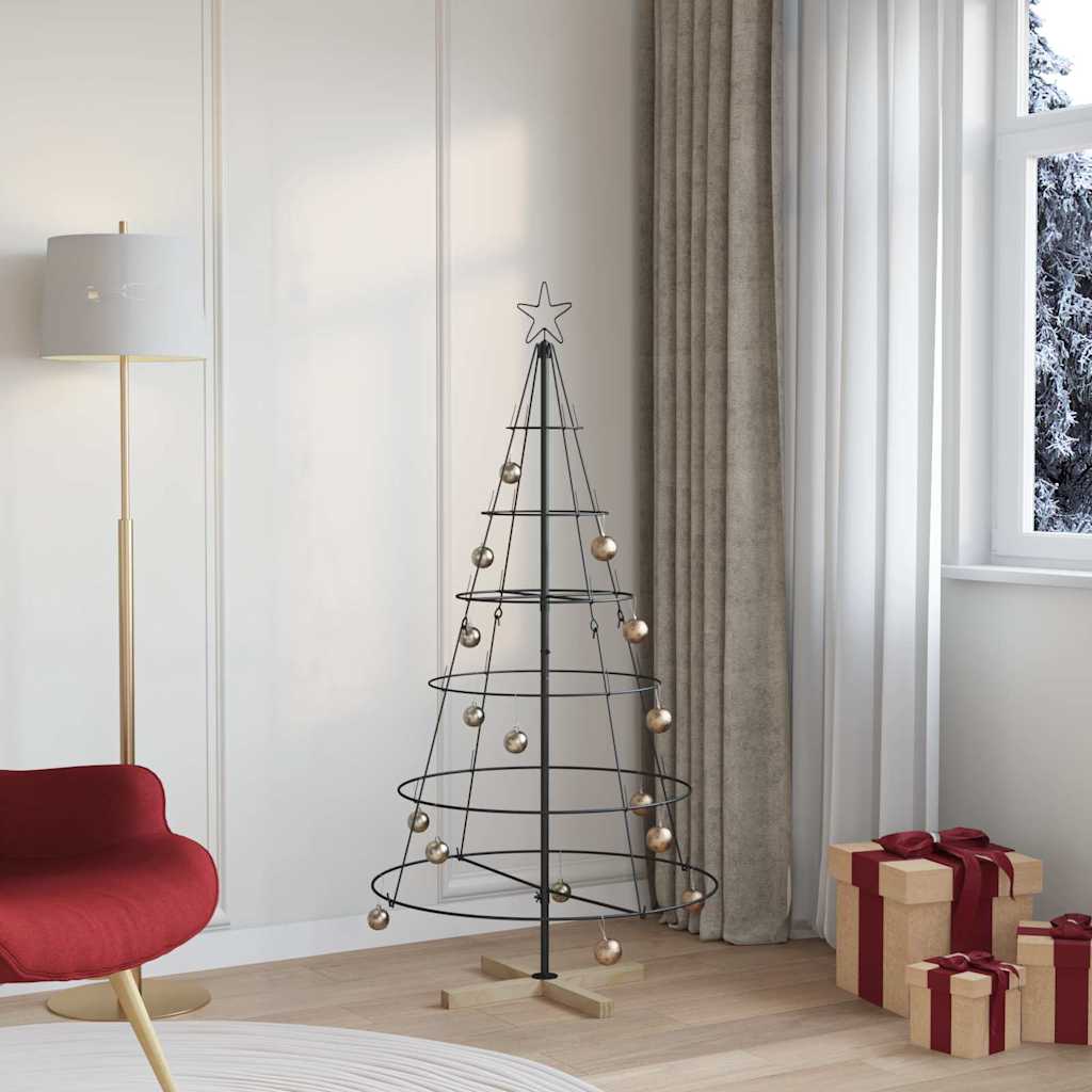 FLIXNOR Christmas Cone Tree with Stand Black 150 cm Steel - The Home Maker
