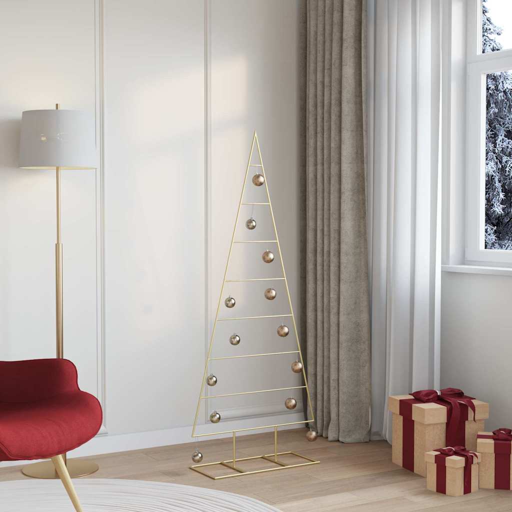 FLIXNOR Metal Christmas Tree with Stand Gold 150 cm Powder-coated steel - Charlotte Dunes