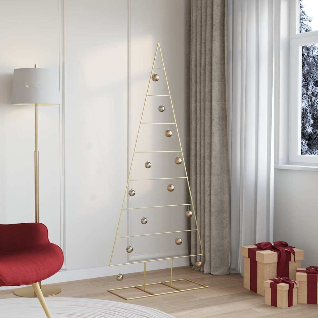FLIXNOR Metal Christmas Tree with Stand Gold 180 cm Powder-coated steel - Decor Base