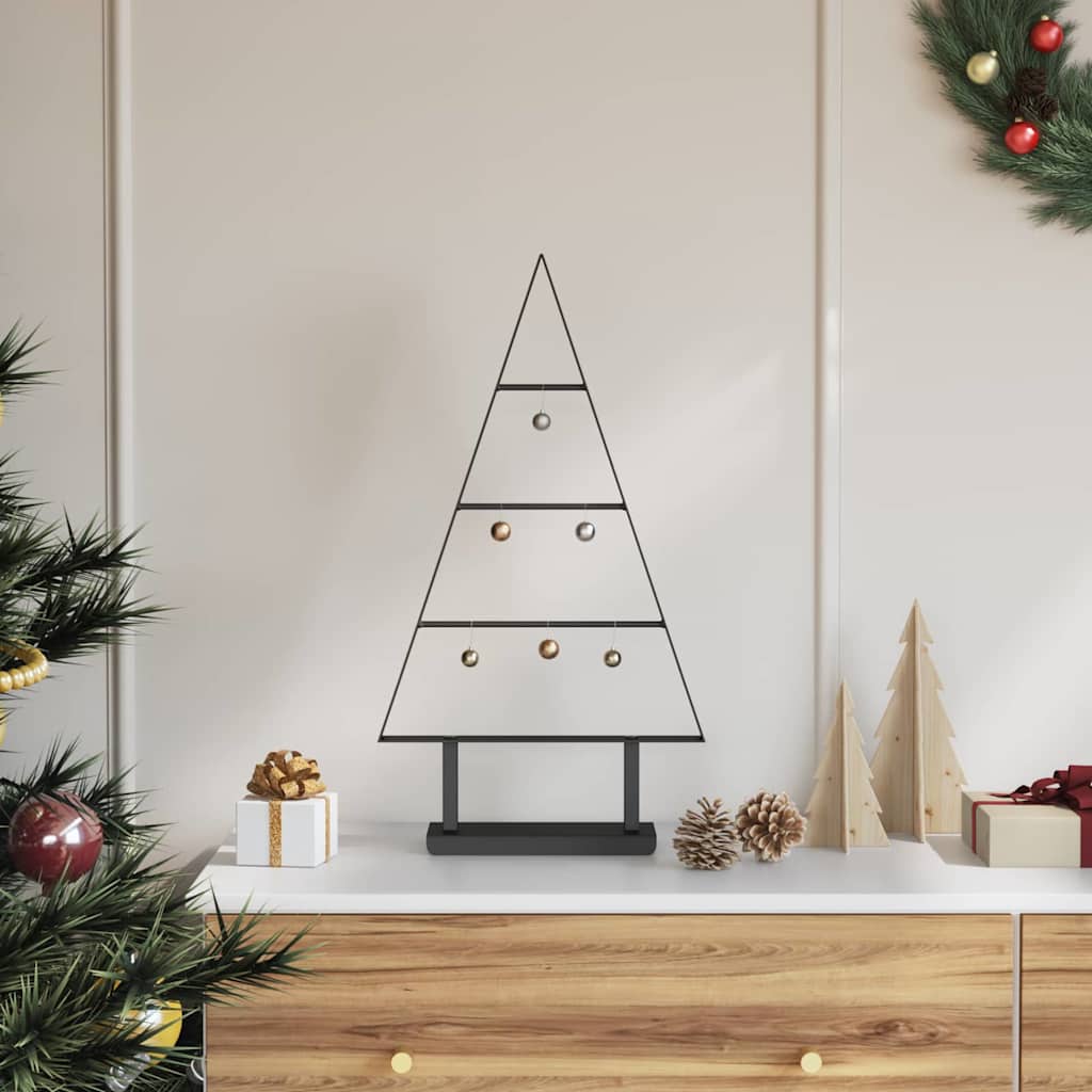 FLIXNOR Metal Christmas Tree with Stand Black 60 cm Steel - Direct Imports