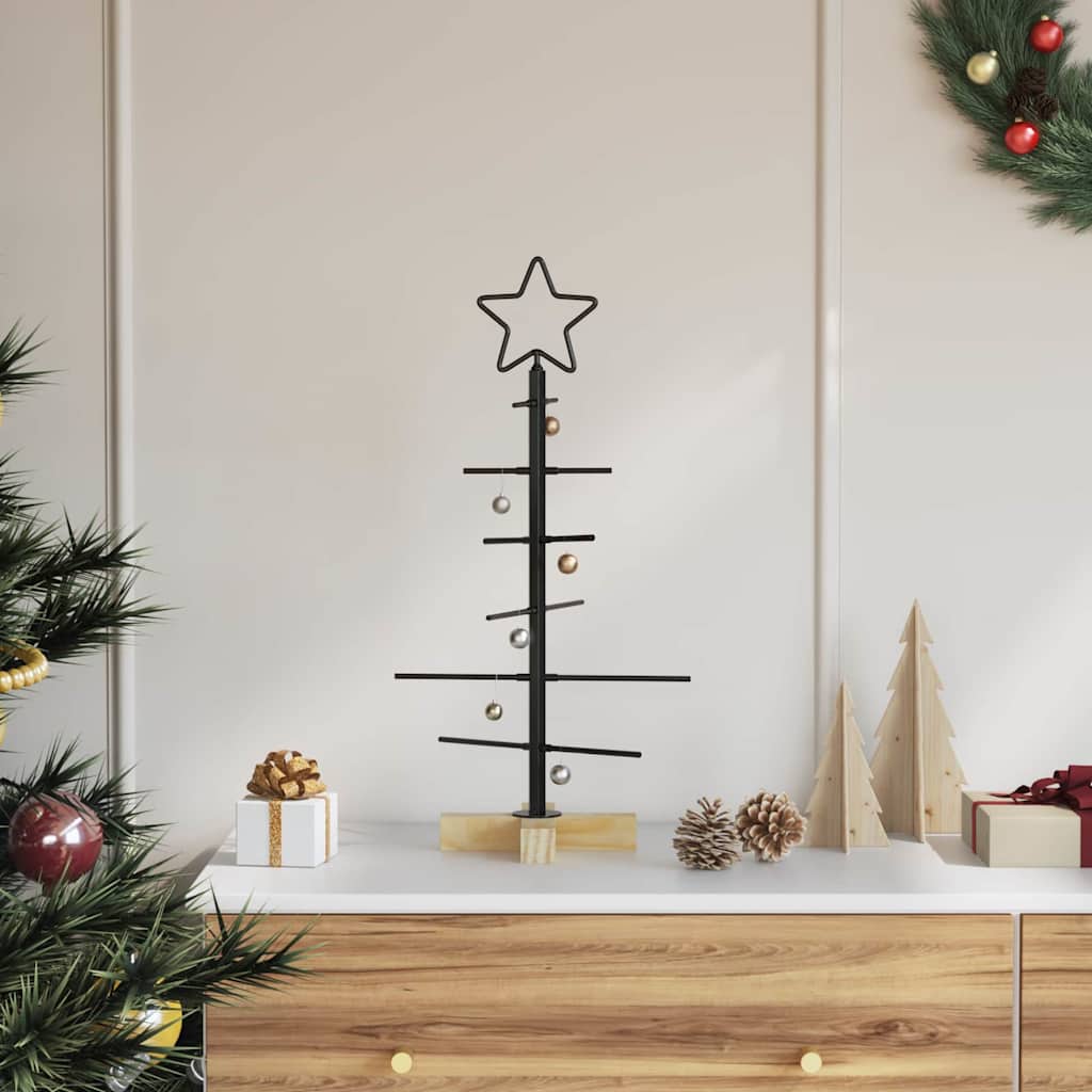 FLIXNOR Metal Christmas Tree with Stand Black 60 cm Powder-coated steel - Sid & Sam