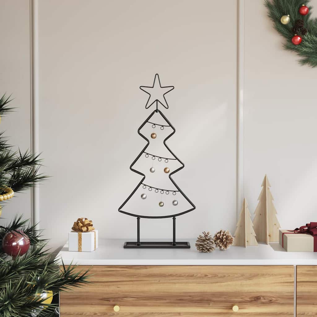 FLIXNOR Metal Christmas Tree with Stand Black 60 cm Steel - Charlotte Dunes