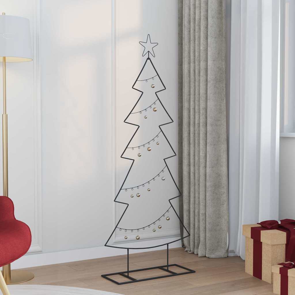 FLIXNOR Metal Christmas Tree with Stand Black 150 cm Steel - Direct Imports