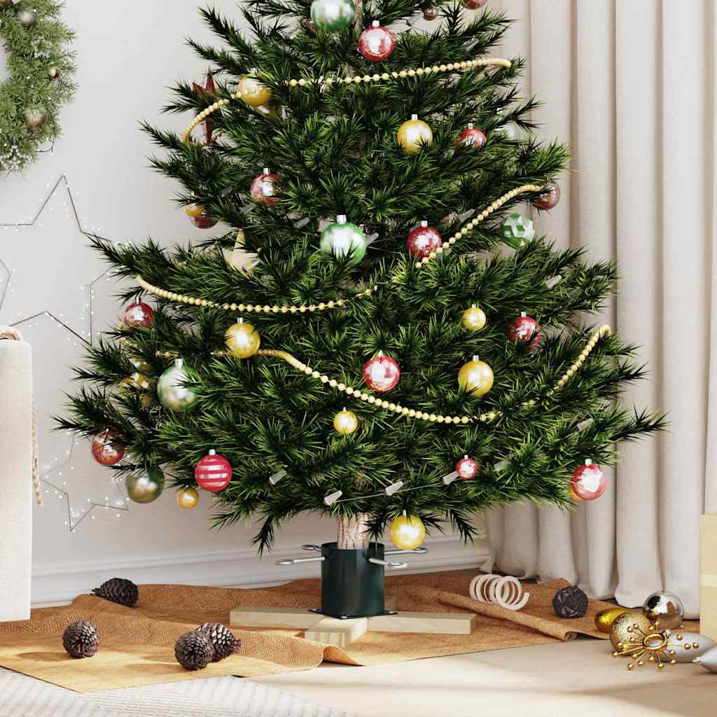 FLIXNOR Christmas Tree Stand 1.73 Green 50 x 50 x 16 cm Solid Pine Wood - R and M Furniture
