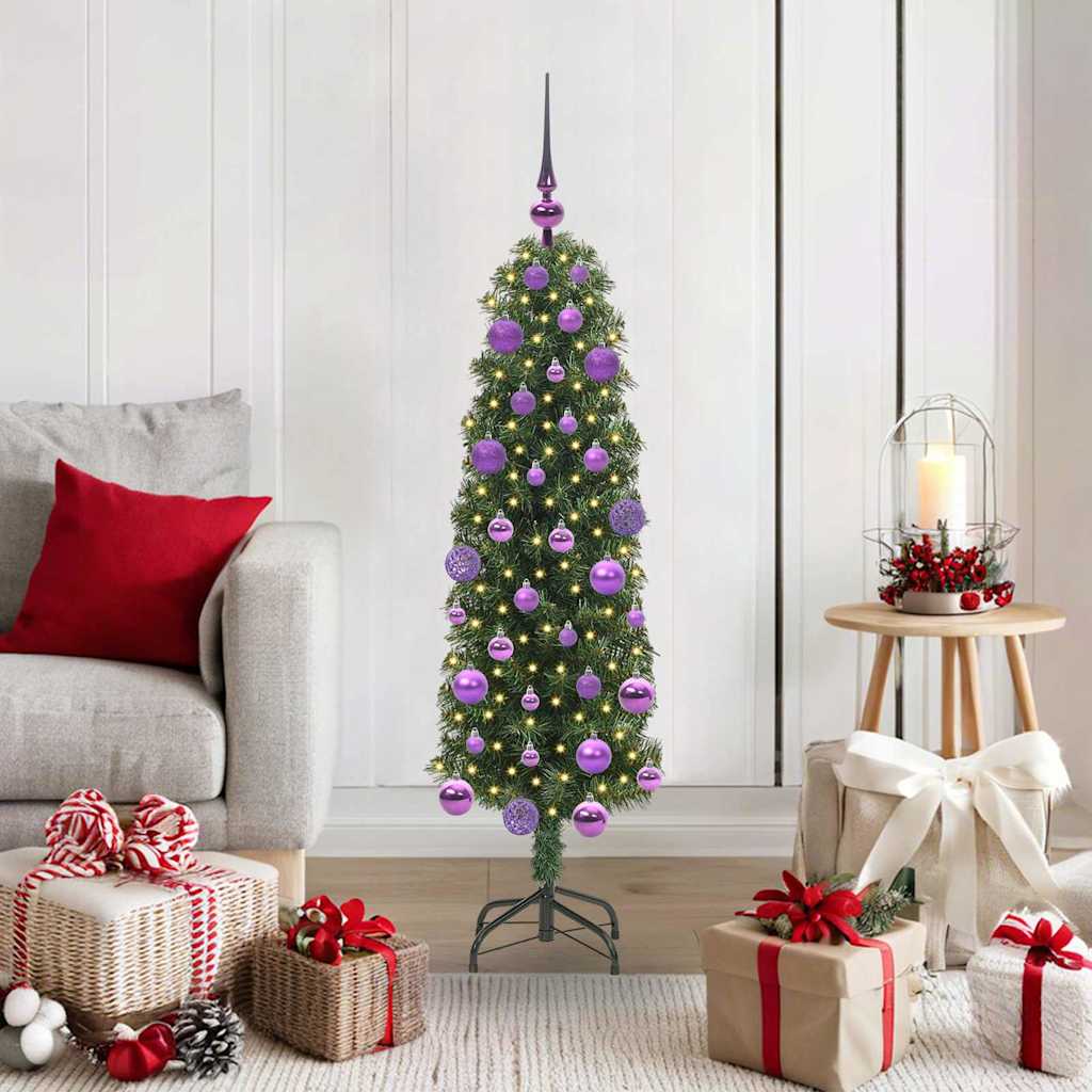 CLOVYN Artificial Christmas Tree with 150 LEDs with Stand Green 120 cm - Tyrell & Tyrell