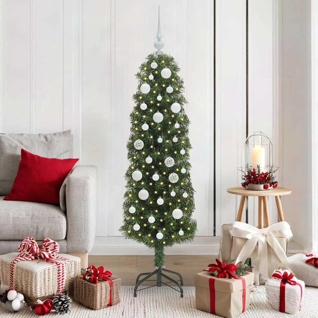 CLOVYN Artificial Christmas Tree with 150 LEDs with Stand Green 150 cm - Decor Base