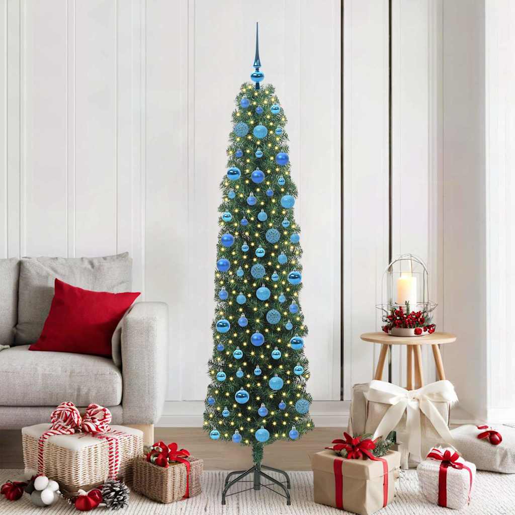 CLOVYN Artificial Christmas Tree with 300 LEDs with Stand Green 180 cm - Decor Base