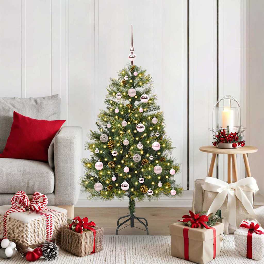 EVERIS Artificial Hinged Christmas Tree with Cones Green 120 cm - Merlin Deals