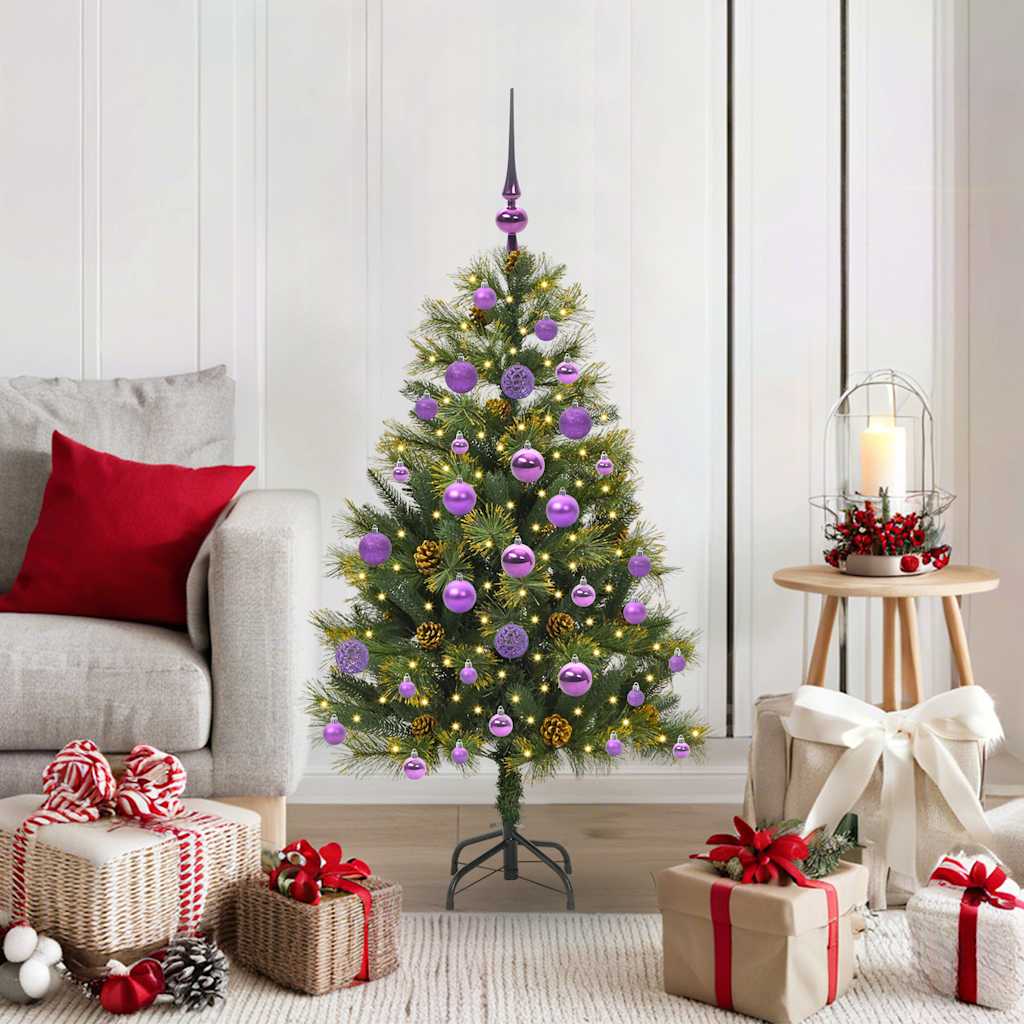 EVERIS Artificial Hinged Christmas Tree with Cones Green 120 cm - Style and Chic