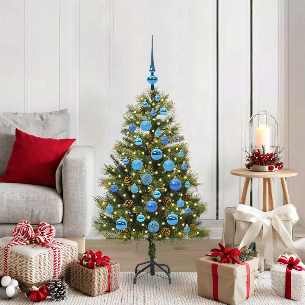 EVERIS Artificial Hinged Christmas Tree with Cones Green 120 cm - The Home Maker