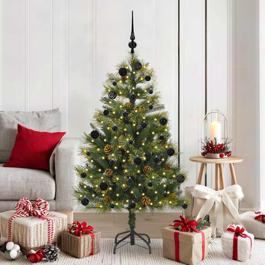 EVERIS Artificial Hinged Christmas Tree with Cones Green 150 cm - All Things Good
