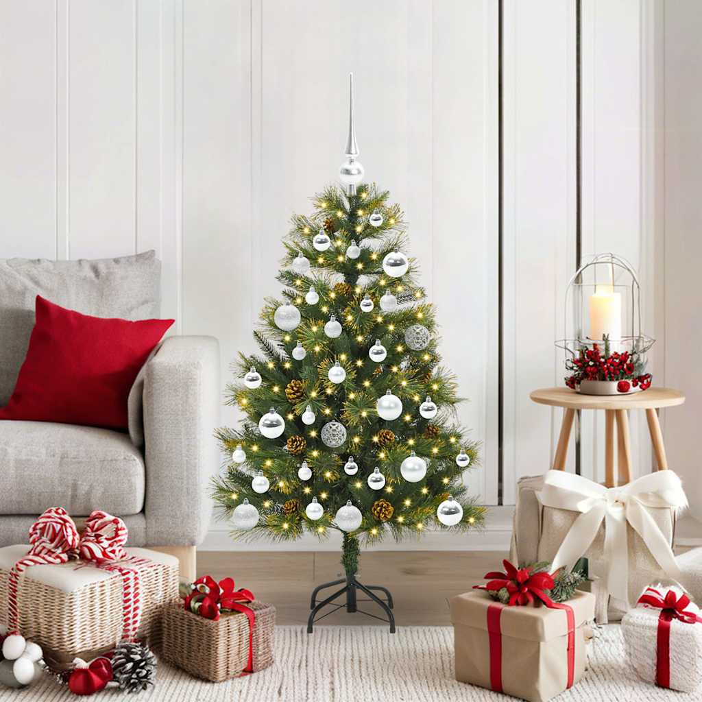 EVERIS Artificial Hinged Christmas Tree with Cones Green 150 cm - Decor Base