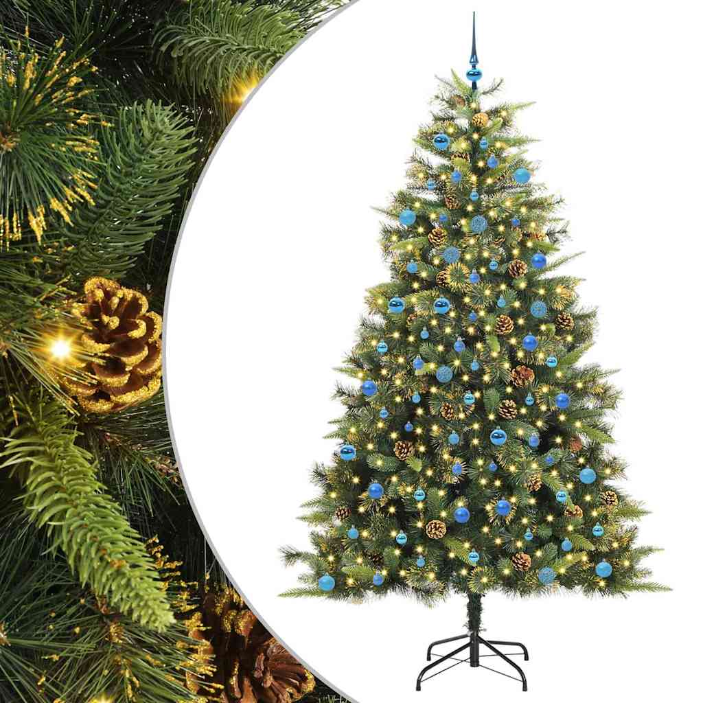GLIMRA Artificial Hinged Christmas Tree with Cones Green 240 cm - Decor Base